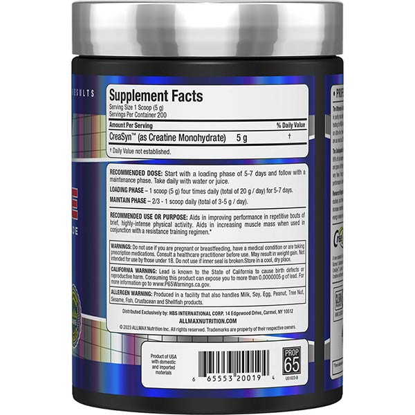 Allmax Creatine Monohydrate Powder 1000g Unflavoured - Image 2