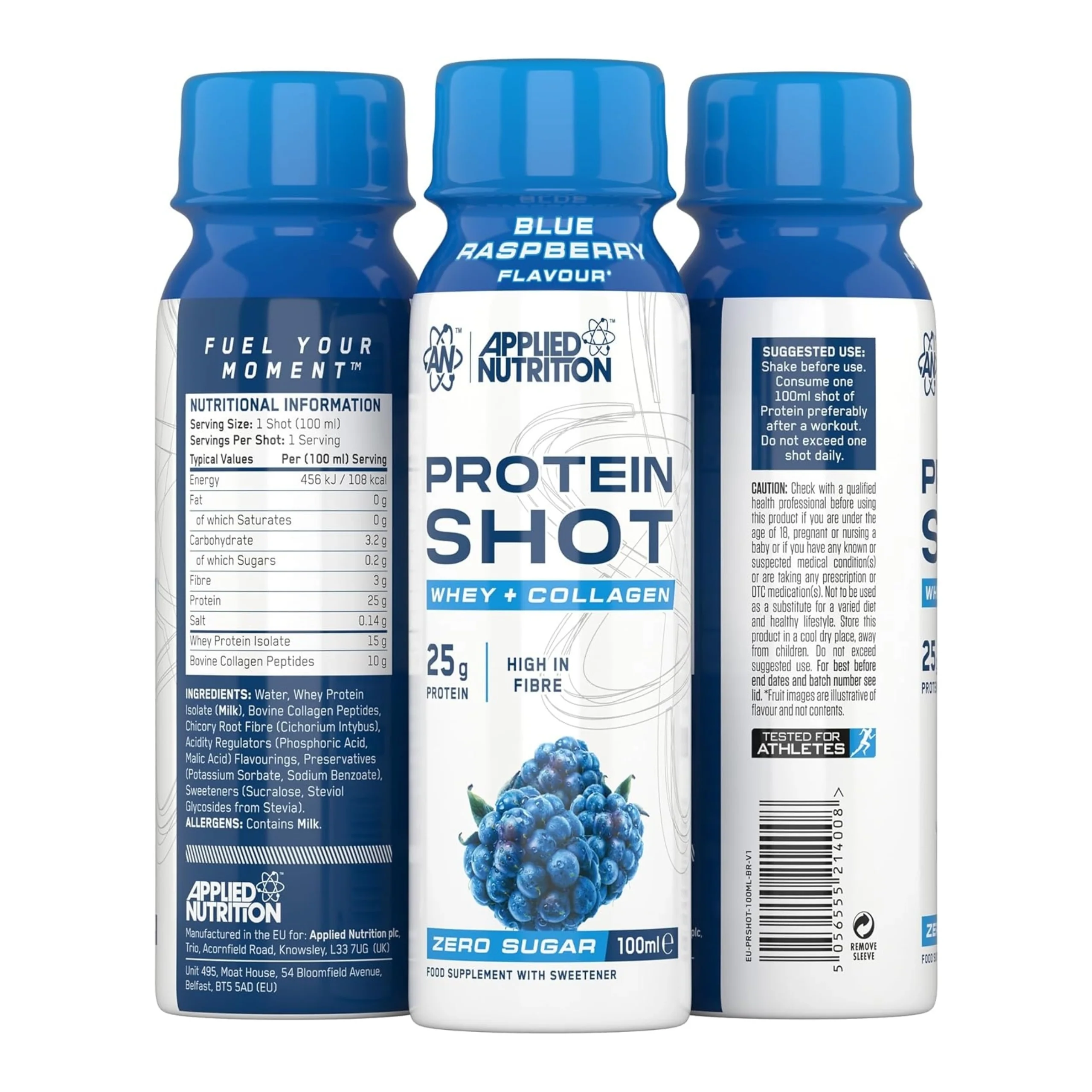 Applied Nutrition Protein Shot 100mL Blue Raspberry (Pack of 12) - Image 2