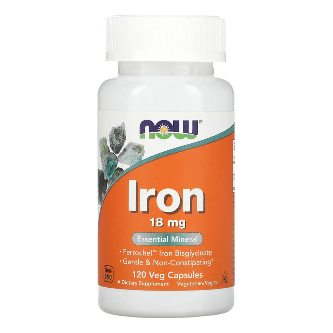 NOW Iron Bisglycinate 18mg 120 Veg Capsules