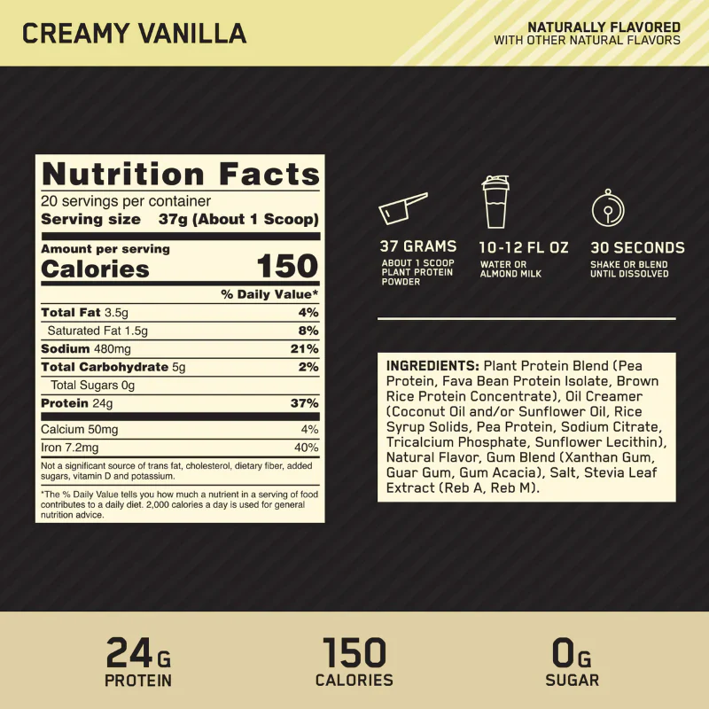 ON Gold Standard 2lbs Plant Protein - Image 3