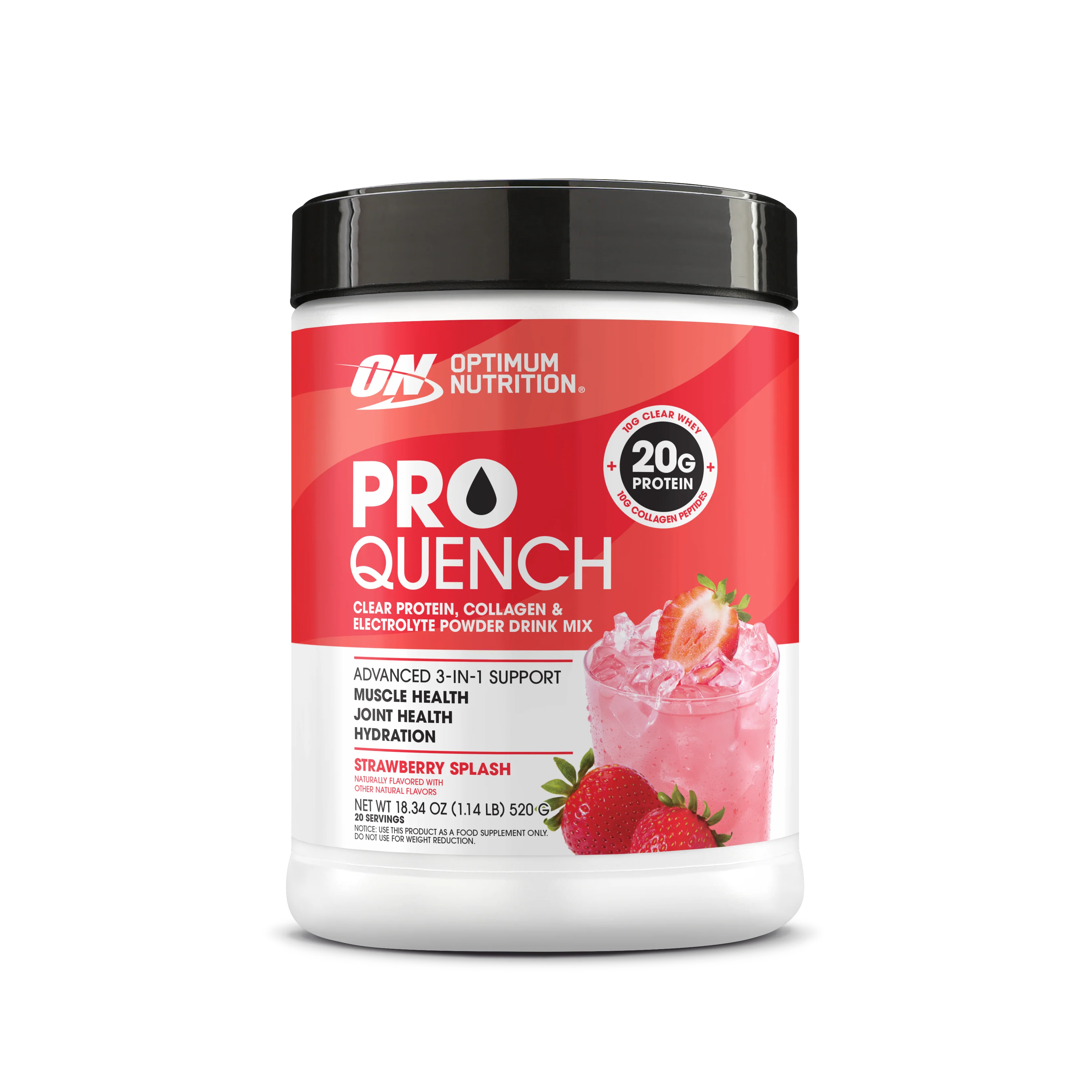 ON Pro Quench Clear Protein, Collagen & Electrolyte Powder 20 Servings