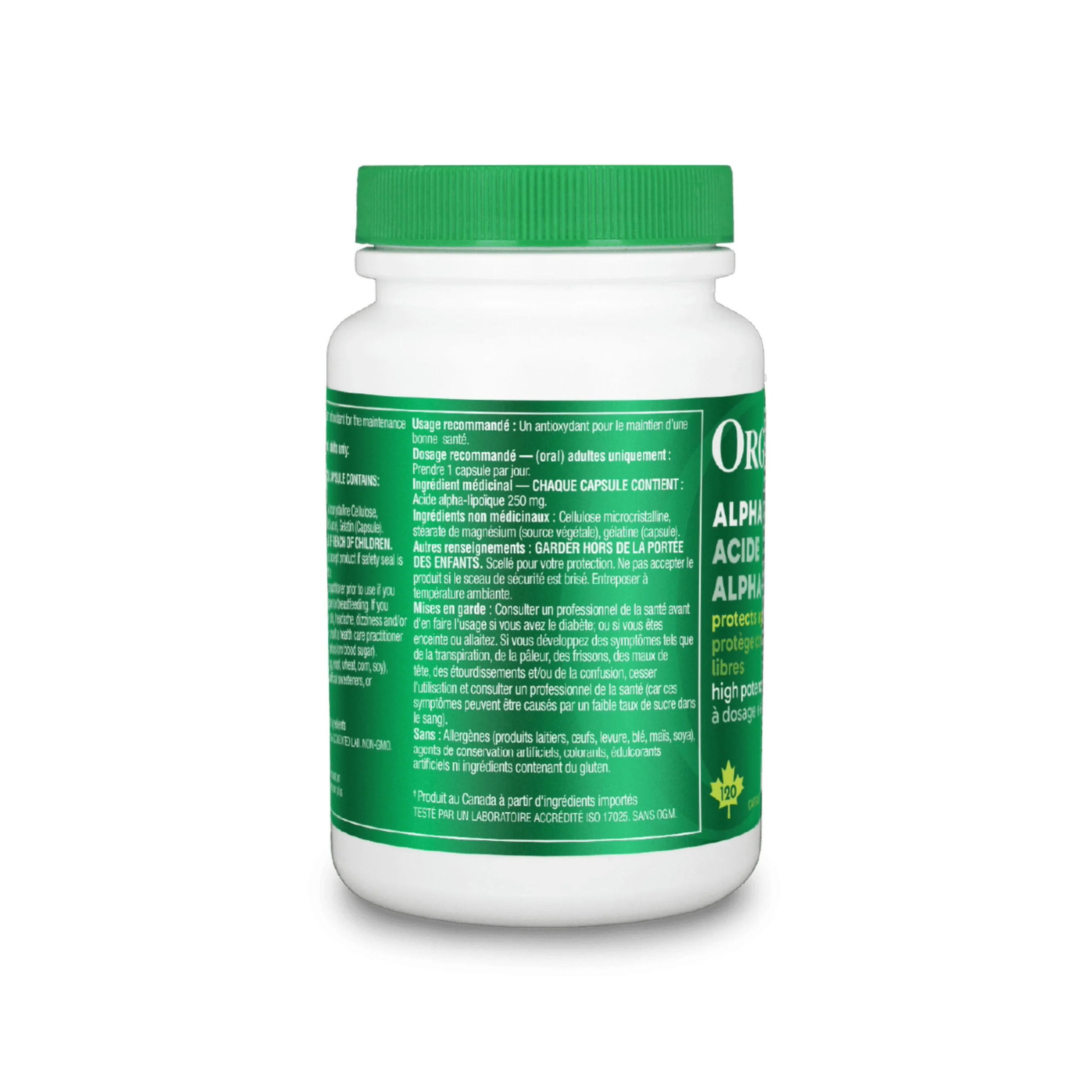 Organika Alpha Lipoic Acid 250mg 120 Veggie Capsules - Image 2