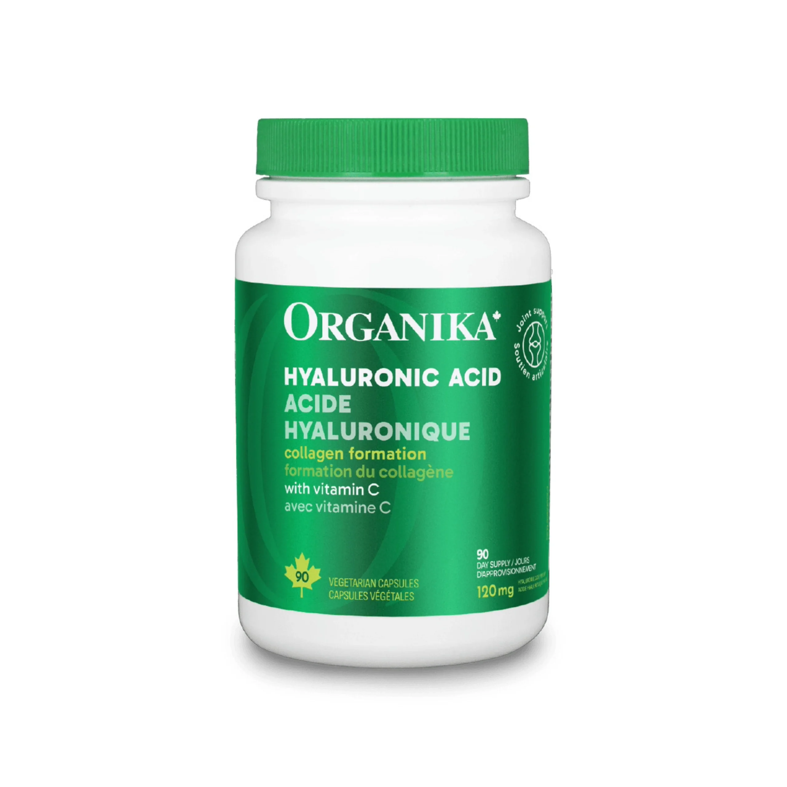 Organika Hyaluronic Acid 120mg with Vitamin C 90 Vegetable Capsules